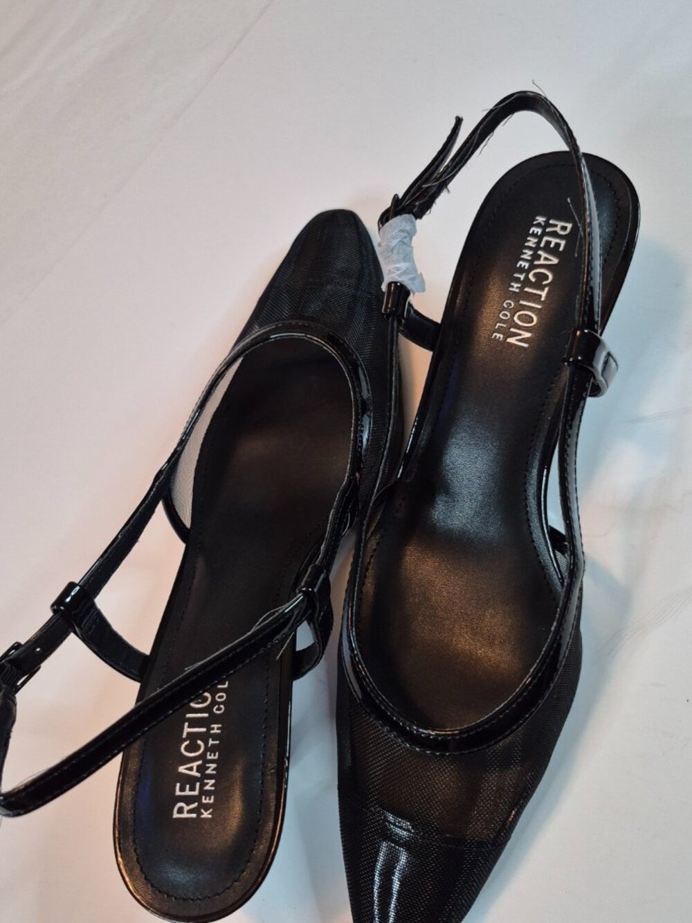 Kenneth Cole Reaction Women's Maggie Black Mesh, Size 7, Kitten Heel, Toe, NEW - Picture 9 of 10